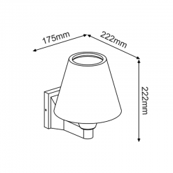 ^E27 WALL LUMINAIRE 230V AC DARK GREY IP65 MAX.15W LED LAMP