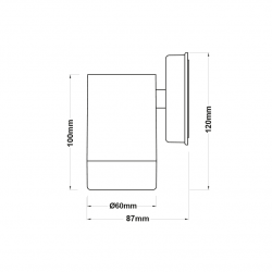 ONE BEAM GREY PP WALL LIGHT GU10Max.3W LED IP65 ONE BEAM GREY PP WALL LIGHT GU10Max.3W LED IP65