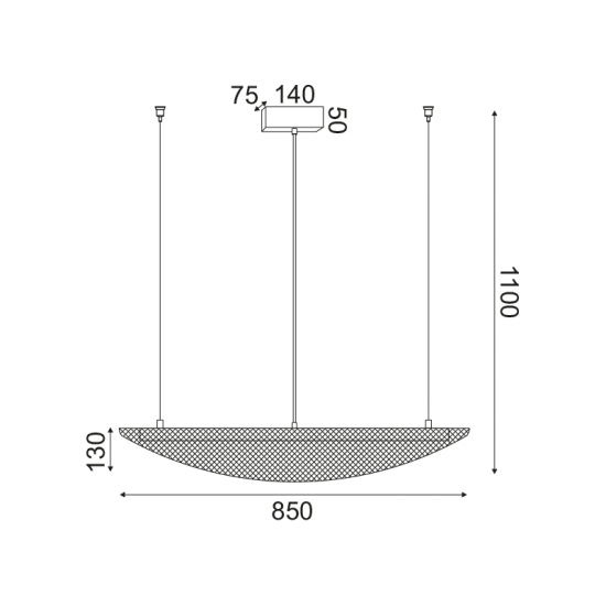 ^ ΚΡΕΜΑΣΤΟ Φ/Σ LED 18W 3000K 1960LM ΜΕΤ/ΚΟ ΜΑΥΡΟ 40X85XH110CM MICHELLE