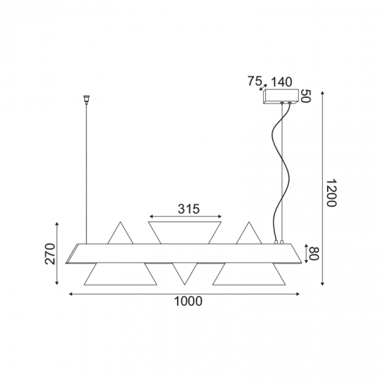 ^ ΚΡΕΜΑΣΤΟ Φ/Σ LED 18W 3000K 1960LM ΜΕΤ/ΚΟ ΜΑΥΡΟ+ΑΚΡΥΛΙΚΟ 7,5X100XH120CM ARMSTRONG