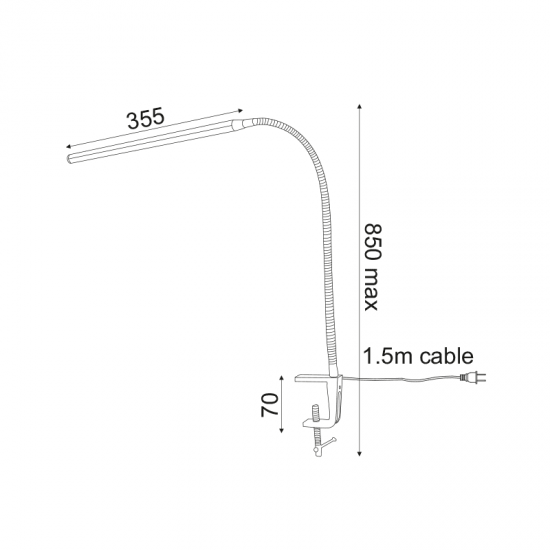 LED Φ/Σ ΓΡΑΦ 5W 4000Κ ΑΦΗΣ ΧΡΥΣ ΜΕ ΣΠΙΡΑΛ+ΣΦΙΓΚΤ 230V H85.5 DELGADO