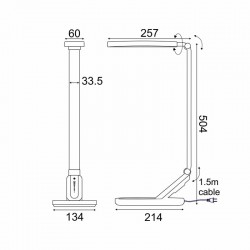 ΕΠΙΤΡΑΠΕΖΙΟ Φ/Σ LED 10W 800LM FRITZ ΜΑΥΡΟ CCT+DIMMABLE+TOUCH SWITCH+USB CHARGER