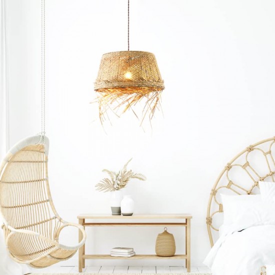 ^ΚΡΕΜΑΣΤΟ Φ/Σ 1xE27 ANDROS GRASS RATTAN Φ40Χ120CM