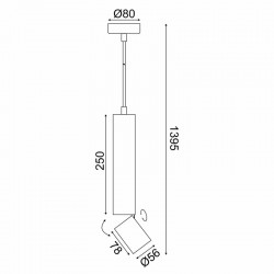^ΚΡΕΜΑΣΤΟ Φ/Σ 1XGU10 BABEL ΓΚΡΙ ΜΕΤ/ΚΟ IP20 D5,6XD8XH140CM