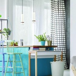 ^ΚΡΕΜΑΣΤΟ Φ/Σ 1XGU10 BUTTONS ΛΕΥΚΟ ΜΕΤ/ΚΟ IP20 D6XD10XH150CM