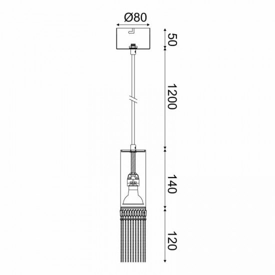 ^ΚΡΕΜΑΣΤΟ Φ/Σ 1XGU10 DOHA ΧΡΥΣΟ ΜΕΤ/ΚΟ IP20 D6XD8XH150CM