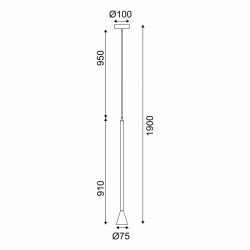 ^ΚΡΕΜΑΣΤΟ Φ/Σ 1ΧGU10 CLOUZOT ΧΡΥΣΟ ΜΕΤ/ΚΟ IP20 D7,5XD10XH190CM