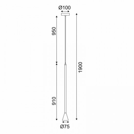 ^ΚΡΕΜΑΣΤΟ Φ/Σ 1ΧGU10 CLOUZOT ΧΡΥΣΟ ΜΕΤ/ΚΟ IP20 D7,5XD10XH190CM