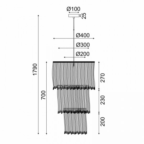 ^ΚΡΕΜΑΣΤΟ Φ/Σ 1ΧΕ27 THASSOS ΛΕΥΚΟ ΜΑΛΛΙΝΟ D40XH180CM