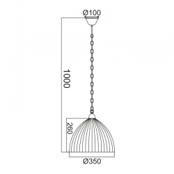 ΚΡΕΜΑΣΤΟ ΡΙΓΩΤΟ ΓΥΑΛΙ Φ38CM 1ΧΕ27 MANOLIA