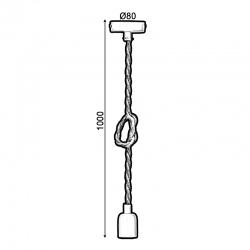 ΚΡΕΜΑΣΤΟ Φ/Σ 1ΧΕ27 ΛΕΥΚΟ ΜΕΤΑΛΛΟ+ΣΧΟΙΝΙ ΜΟΝΗΣ ΠΛΕΞΗΣ Η100CM
