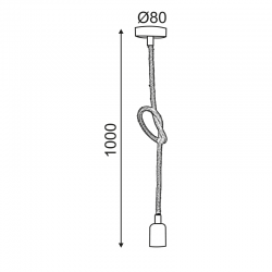 ΚΡΕΜΑΣΤΟ Φ/Σ 1ΧΕ27 ΜΑΥΡΟ ΜΕΤΑΛΛΟ+ΣΧΟΙΝΙ ΔΙΠΛΗΣ ΠΛΕΞΗΣ Η100CM