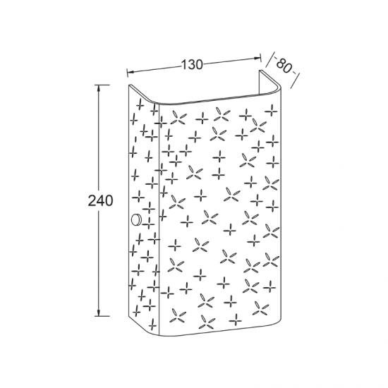 ΕΠΙΤΟΙΧΙΟ Φ/Σ 1ΧΕ27 ΛΕΥΚΟ ΓΥΑΛΙ ΜΟΤΙΒΟ+ΜΕΤΑΛΛΟ 14Χ24Χ7,5CM SCILLA