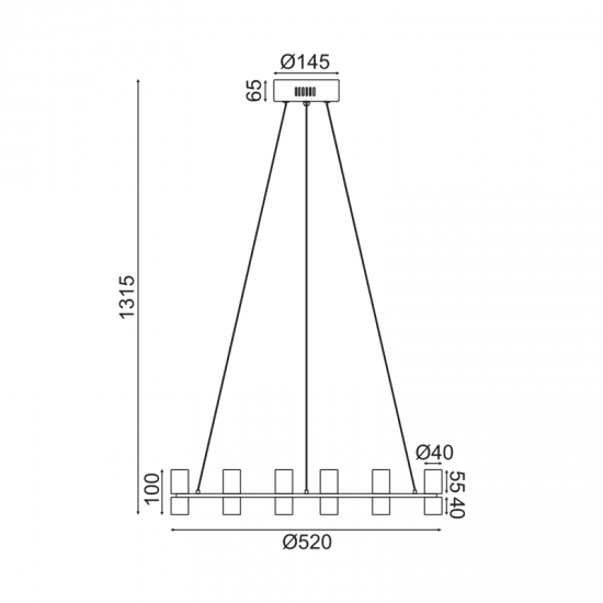 ^ΚΡΕΜΑΣΤΟ Φ/Σ LED2835 32W ΧΡΥΣΟ ΑΛΟΥΜΙΝΙΟ 3000Κ 2880LM D52XH131.5CM IONIAN ^ΚΡΕΜΑΣΤΟ Φ/Σ LED2835 32W ΧΡΥΣΟ ΑΛΟΥΜΙΝΙΟ 3000Κ 2880LM D52XH131.5CM IONIAN
