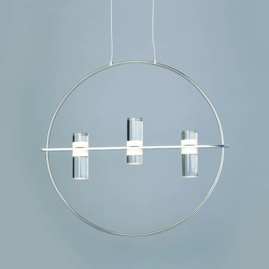 ^ΚΡΕΜΑΣΤΟ Φ/Σ LED2835 12W ΧΡΩΜΙΟ ΑΛΟΥΜΙΝΙΟ 3000Κ 1080LM D53XH173CM IONIAN