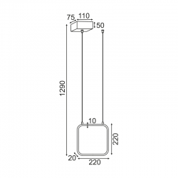 ^ΚΡΕΜΑΣΤΟ Φ/Σ LED 9W 3000K 870LM ΛΕΥΚΟ ΜΕΤΑΛΛΙΚΟ 22X11XH129CM SYMETRIA