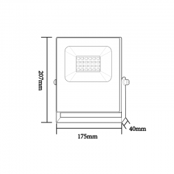 BLACK LED SMD FLOOD LUMINAIRE IP66 20W RGBW 230V