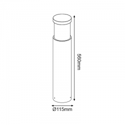 ^ΦΩΤΙΣΤΙΚΟ ΚΗΠΟΥ 560MM IP65 Ε27 Max.7W ΚΟΚΚΙΝΟ ΤΣΙΜΕΝΤΟ & PC ΚΑΛΥΜΜΑ
