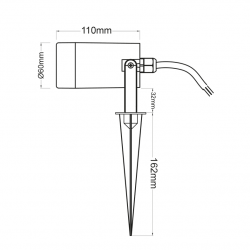 RUST SPOT LUMINAIRE GU10 MAX. 3W LED IP65 & GARDEN SPIKE