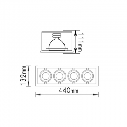 ΣΠΟΤ 4ΦΩΤΟ ΧΩ ΠA GU10 ΓΚΡΙ ΜΕΤ