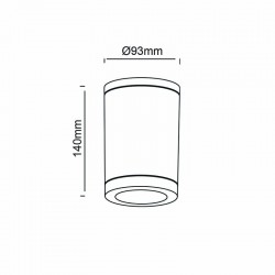 GU10  ROUND CEILING LUMINAIRE 230V AC DARK GREY IP65 GU10 MAX.7W