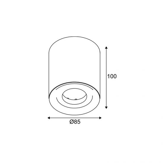 ^ΟΡΟΦΗΣ Φ/Σ 1ΧGU10 ΓΚΡΙ ΤΣΙΜΕΝΤΟ D8,5XH10CM MONTE