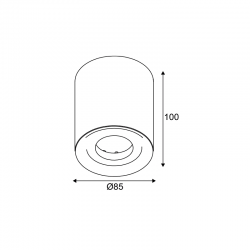 ^ΟΡΟΦΗΣ Φ/Σ 1ΧGU10 ΛΕΥΚΟ ΤΣΙΜΕΝΤΟ D8,5XH10CM MONTE