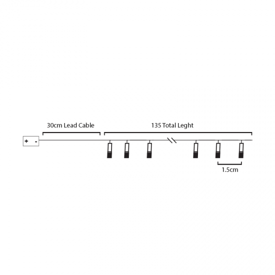 "PLASTIC RAINBOW", 10 LED ΛΑΜΠΑΚΙΑ ΣΕ ΣΕΙΡΑ ΜΕ ΜΠΑΤΑΡΙΕΣ (2xAA), WW, IP20, 135+30cm, ΔΙΑΦΑΝ