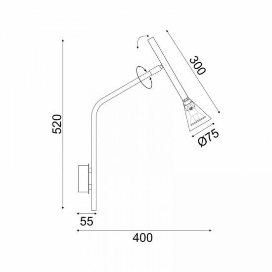^ΕΠΙΤΟΙΧΟ Φ/Σ 1XGU10 CLOUZOT ΧΡΥΣΟ ΜΕΤ/ΚΟ IP20 40X52X8CM