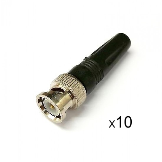 Βύσμα BNC male ST-09B για ομοαξονικά καλώδια CC-100/CC-200/RG-59, 10τμχ Βύσμα BNC male ST-09B για ομοαξονικά καλώδια CC-100/CC-200/RG-59, 10τμχ