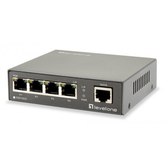 LEVELONE Ethernet PoE switch FEP-0531, 5-port 10/100Mbps, 60W, Ver. 1