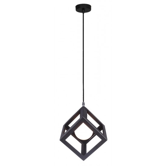 POWERTECH φωτιστικό οροφής HLL-0011, E27, 16x16x16cm, μεταλλικό, μαύρο