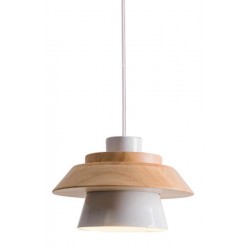 POWERTECH φωτιστικό οροφής HLL-0018, E27, Φ19, ξύλινο, λευκό