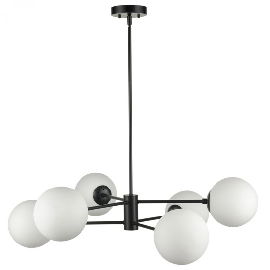 POWERTECH πολύφωτο φωτιστικό οροφής HLL-0023, 6x E27, μεταλλικό, μαύρο