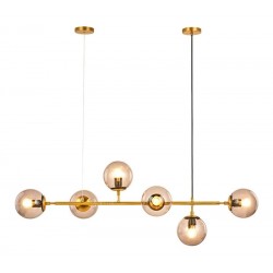 POWERTECH πολύφωτο φωτιστικό οροφής HLL-0024, 6x E27, μεταλλικό, χρυσό