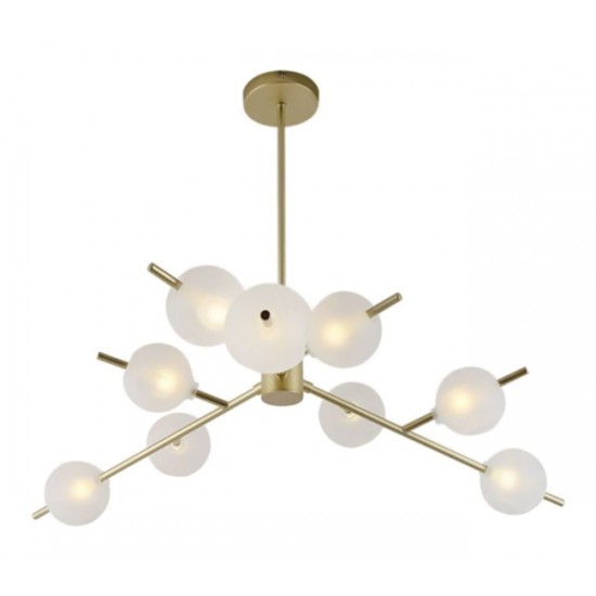 POWERTECH πολύφωτο φωτιστικό οροφής HLL-0025, 9x G9, μεταλλικό, χρυσό