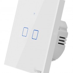 SONOFF smart διακόπτης ΤΧ-T2EU2C, αφής, Wi-Fi, διπλός, λευκός