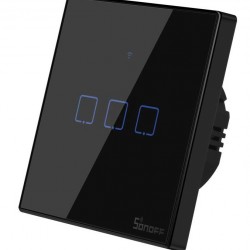 SONOFF smart διακόπτης ΤΧ-T3EU3C, αφής, Wi-Fi, τριπλός, μαύρος