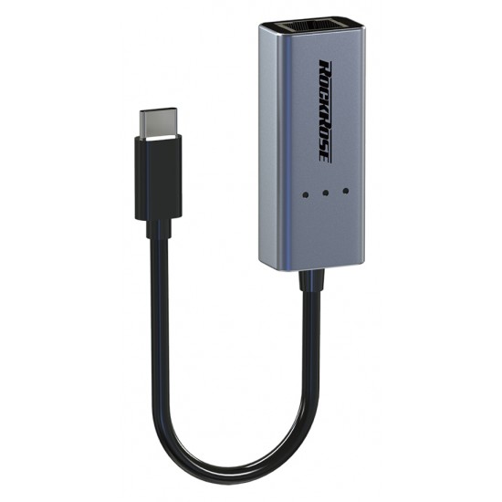 ROCKROSE αντάπτορας Type-C σε Ethernet Infinity E, μεταλλικό, γκρι