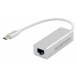 Αντάπτορας USB Type-C σε RJ45 ST735, 1000Mbps, RTL8153, ασημί Αντάπτορας USB Type-C σε RJ45 ST735, 1000Mbps, RTL8153, ασημί