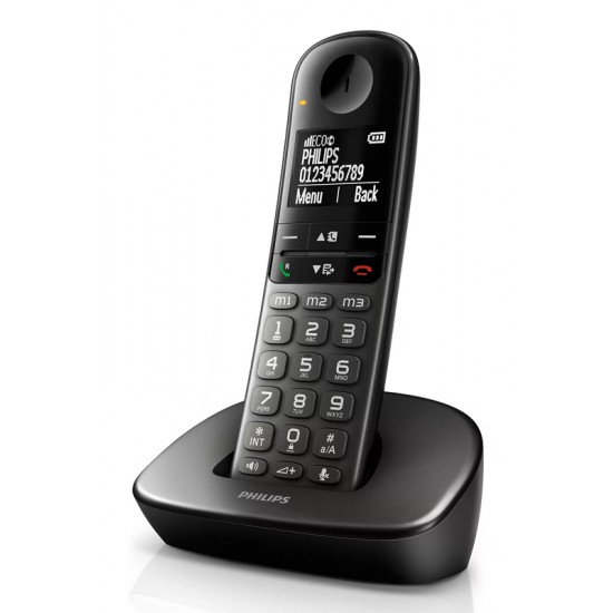 PHILIPS ασύρματο τηλέφωνο XL4901DS/34, με ελληνικό μενού, μαύρο PHILIPS ασύρματο τηλέφωνο XL4901DS/34, με ελληνικό μενού, μαύρο