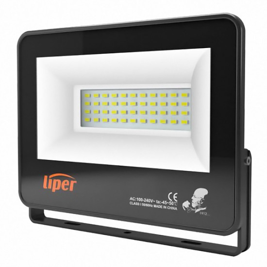 LIPER LED προβολέας LPFL-20BS01 20W, 4000K, 1650lm, IP66, 220V, μαύρος
