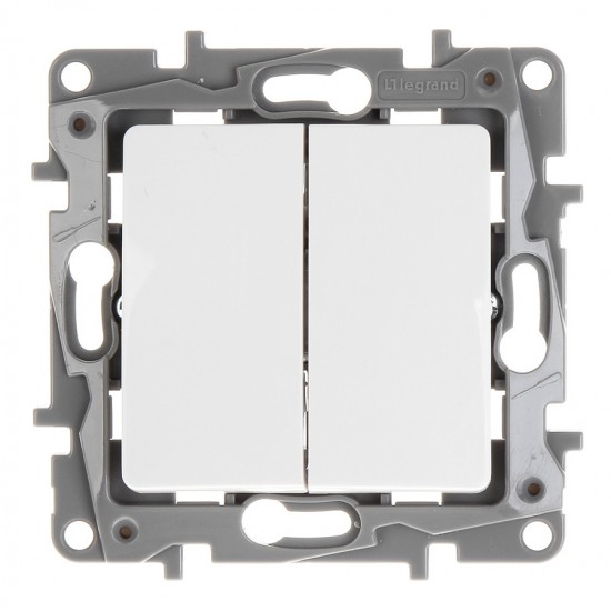 LEGRAND διακόπτης κομμυτατέρ 764505, διπλός, λευκός
