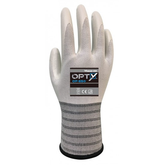 WONDER GRIP γάντια εργασίας Opty 650, αντοχή σε υγρά, L/9, λευκά WONDER GRIP γάντια εργασίας Opty 650, αντοχή σε υγρά, L/9, λευκά