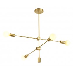 POWERTECH φωτιστικό οροφής HLL-0035, 4x E27, μεταλλικό, chrome gold