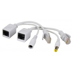 PULSAR σετ μετατροπείς PoE τύπου RJ45 και 2.1/5.5 P-POE1, λευκό PULSAR σετ μετατροπείς PoE τύπου RJ45 και 2.1/5.5 P-POE1, λευκό