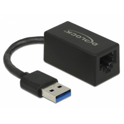 DELOCK αντάπτορας USB 3.1 σε RJ45 65903, Gen 1, 1000Mbps, 12cm, μαύρος