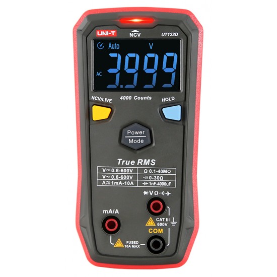 UNI-T ψηφιακό πολύμετρο UT123D, True RMS, NCV, AC/DC UNI-T ψηφιακό πολύμετρο UT123D, True RMS, NCV, AC/DC