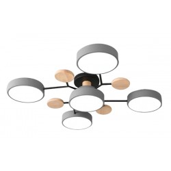 POWERTECH LED φωτιστικό οροφής HLL-0045, 60W, 4800lm, 5x Φ18cm, γκρι