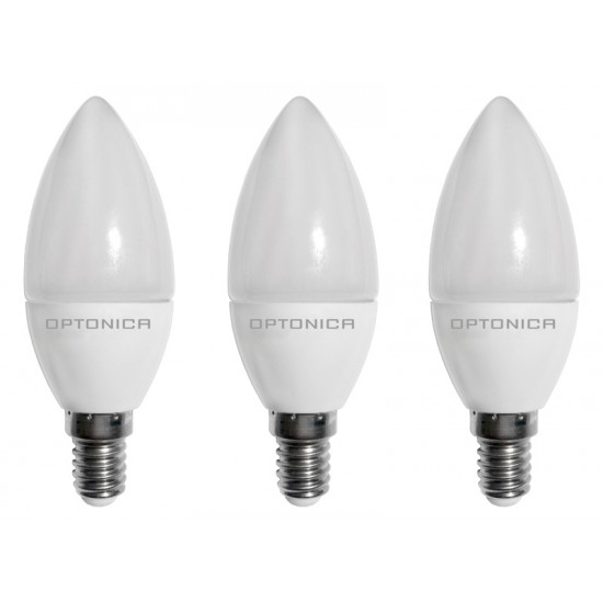 OPTONICA LED λάμπα Candle C37 1419, 6W, 6000K, E14, 480lm, 3τμχ